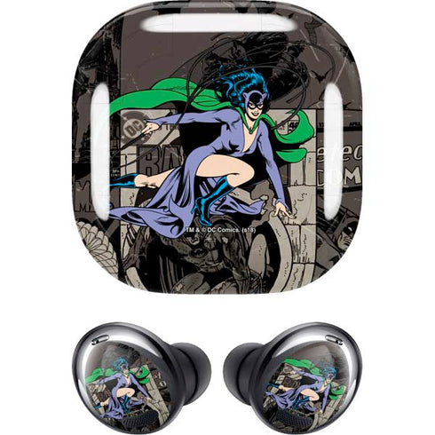 DC Comics Catwoman Vintage Action Pose Pattern Galaxy Buds Pro Skin
