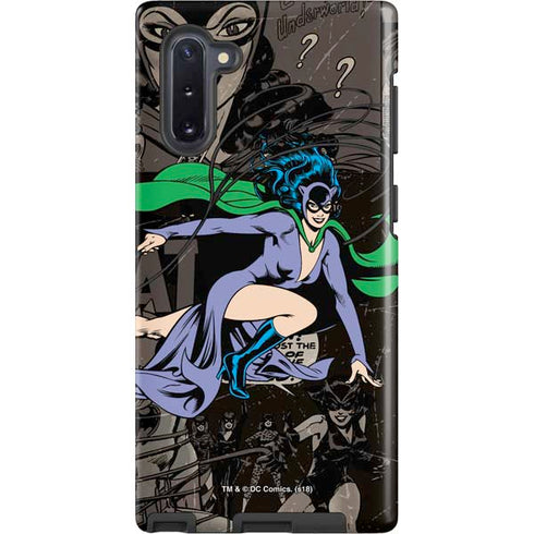 DC Comics Catwoman Vintage Action Pose Pattern Galaxy Note 10 Pro Case