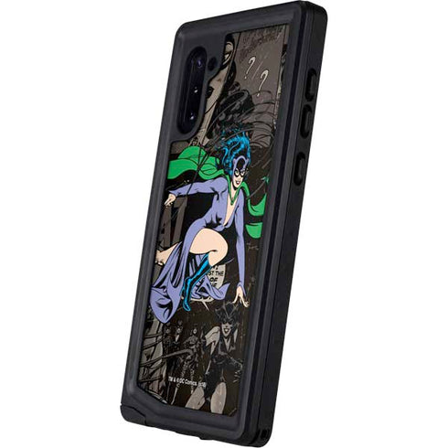 DC Comics Catwoman Vintage Action Pose Pattern Galaxy Note 10 Waterproof Case