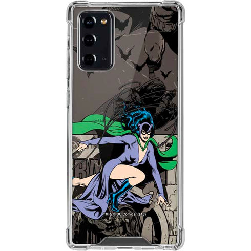 DC Comics Catwoman Vintage Action Pose Pattern Galaxy Note20 5G Clear Case