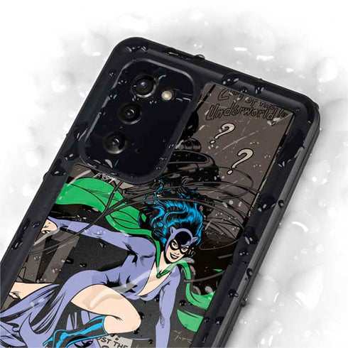 DC Comics Catwoman Vintage Action Pose Pattern Galaxy Note20 5G Waterproof Case
