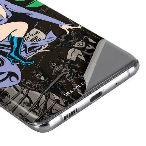 DC Comics Catwoman Vintage Action Pose Pattern Galaxy S20 Plus Skin