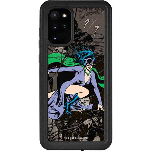 DC Comics Catwoman Vintage Action Pose Pattern Galaxy S20 Plus Waterproof Case