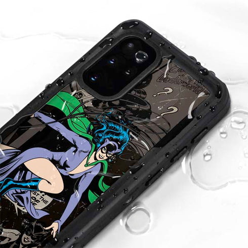 DC Comics Catwoman Vintage Action Pose Pattern Galaxy S20 Plus Waterproof Case