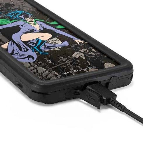 DC Comics Catwoman Vintage Action Pose Pattern Galaxy S20 Waterproof Case