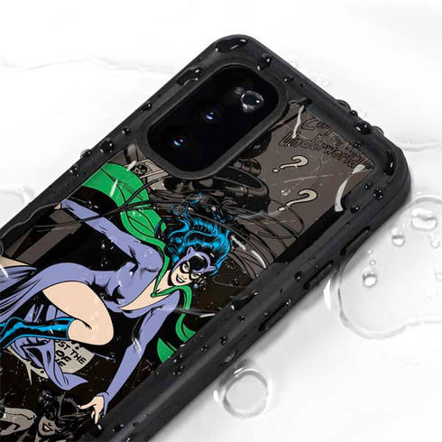 DC Comics Catwoman Vintage Action Pose Pattern Galaxy S20 Waterproof Case