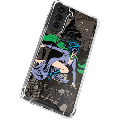 DC Comics Catwoman Vintage Action Pose Pattern Galaxy S21 FE Clear Case