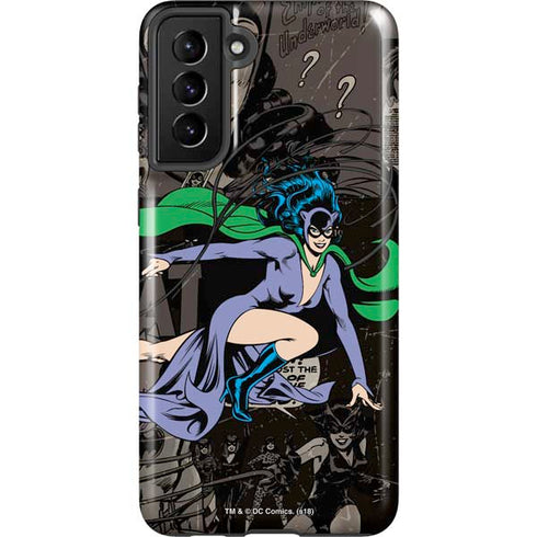 DC Comics Catwoman Vintage Action Pose Pattern Galaxy S21 FE Pro Case