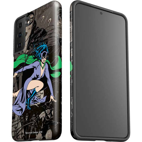 DC Comics Catwoman Vintage Action Pose Pattern Galaxy S21 Plus 5G Pro Case