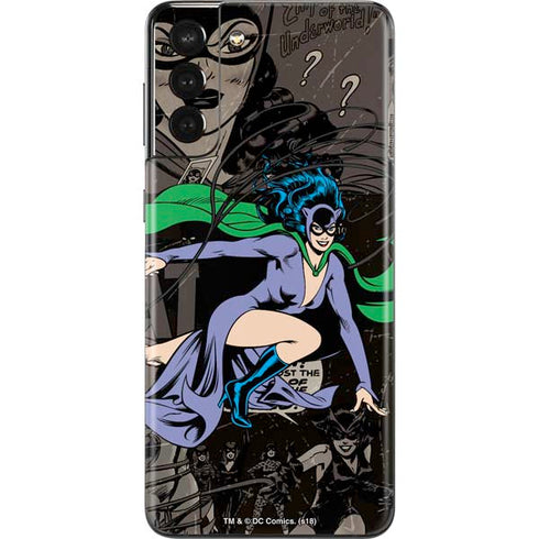 DC Comics Catwoman Vintage Action Pose Pattern Galaxy S21 Plus 5G Skin