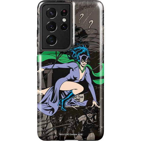 DC Comics Catwoman Vintage Action Pose Pattern Galaxy S21 Ultra 5G Pro Case
