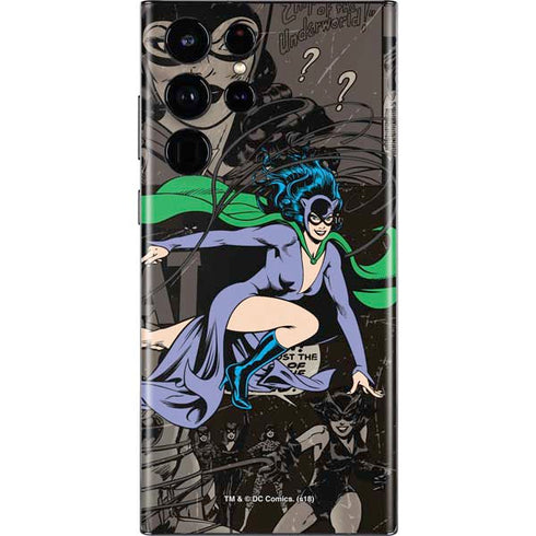 DC Comics Catwoman Vintage Action Pose Pattern Galaxy S22 Ultra Skin