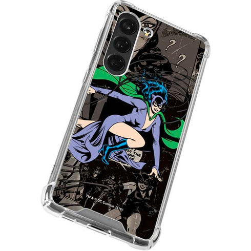 DC Comics Catwoman Vintage Action Pose Pattern Galaxy S23 Clear Case