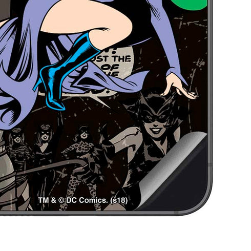 DC Comics Catwoman Vintage Action Pose Pattern Galaxy S23 FE Skin