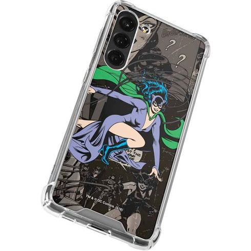 DC Comics Catwoman Vintage Action Pose Pattern Galaxy S23 Plus Clear Case