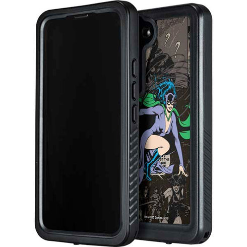 DC Comics Catwoman Vintage Action Pose Pattern Galaxy S23 Plus Waterproof Case