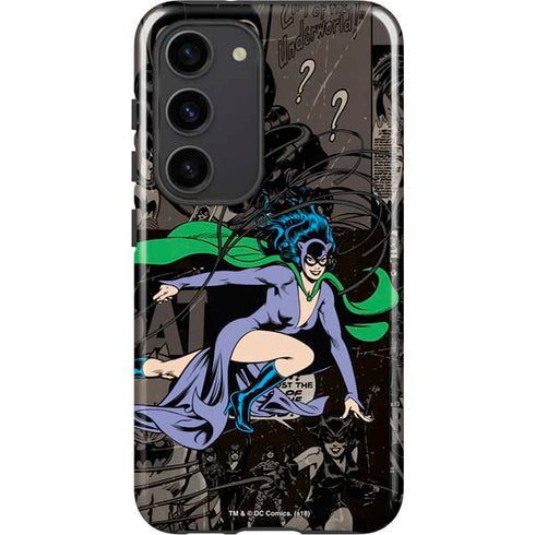 DC Comics Catwoman Vintage Action Pose Pattern Galaxy S23 Pro Case