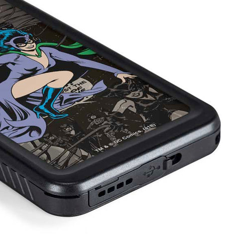 DC Comics Catwoman Vintage Action Pose Pattern Galaxy S23 Waterproof Case