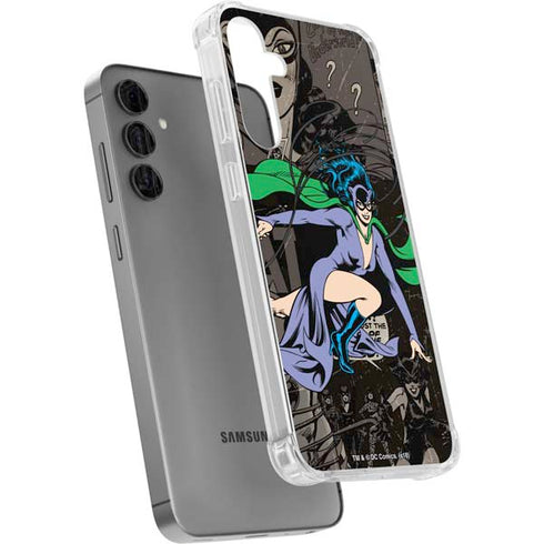 DC Comics Catwoman Vintage Action Pose Pattern Galaxy S24 Plus Clear Case