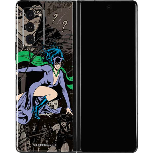 DC Comics Catwoman Vintage Action Pose Pattern Galaxy Z Fold2 5G Skin