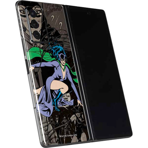 DC Comics Catwoman Vintage Action Pose Pattern Galaxy Z Fold2 5G Skin