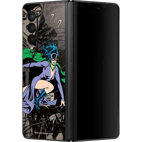 DC Comics Catwoman Vintage Action Pose Pattern Galaxy Z Fold3 5G Skin