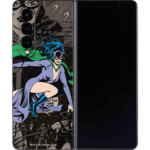 DC Comics Catwoman Vintage Action Pose Pattern Galaxy Z Fold4 5G Skin
