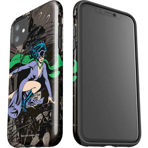 DC Comics Catwoman Vintage Action Pose Pattern iPhone 11 Impact Case