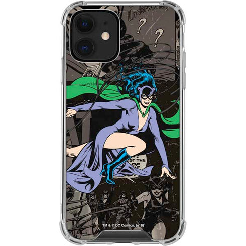 DC Comics Catwoman Vintage Action Pose Pattern iPhone 12 Clear Case