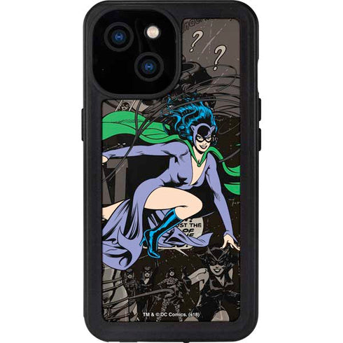 DC Comics Catwoman Vintage Action Pose Pattern iPhone 13 Mini Waterproof Case