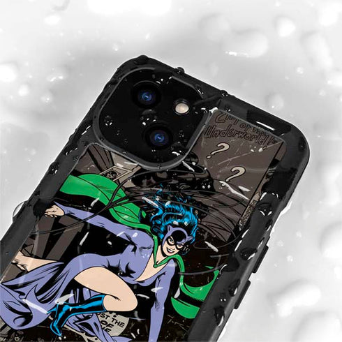 DC Comics Catwoman Vintage Action Pose Pattern iPhone 13 Mini Waterproof Case