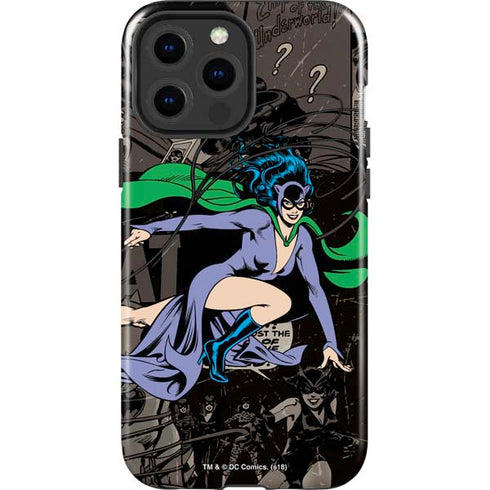DC Comics Catwoman Vintage Action Pose Pattern iPhone 13 Pro Max Impact Case