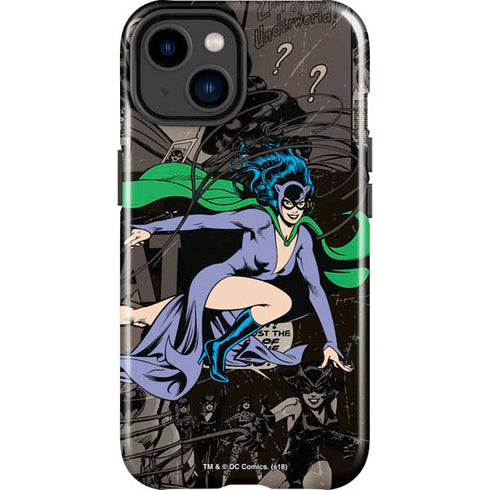 DC Comics Catwoman Vintage Action Pose Pattern iPhone 15 Plus Impact Case