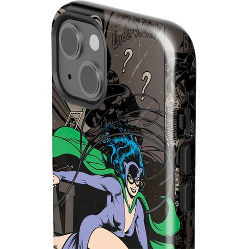 DC Comics Catwoman Vintage Action Pose Pattern iPhone 14 Plus Impact Case