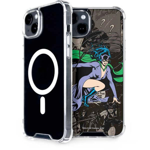 DC Comics Catwoman Vintage Action Pose Pattern iPhone 14 MagSafe Case