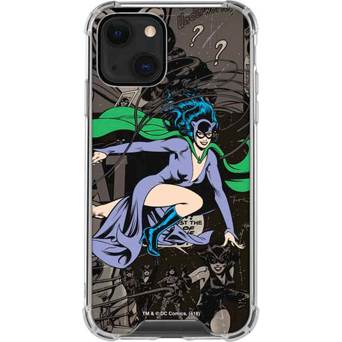 DC Comics Catwoman Vintage Action Pose Pattern iPhone 14 Plus Clear Case