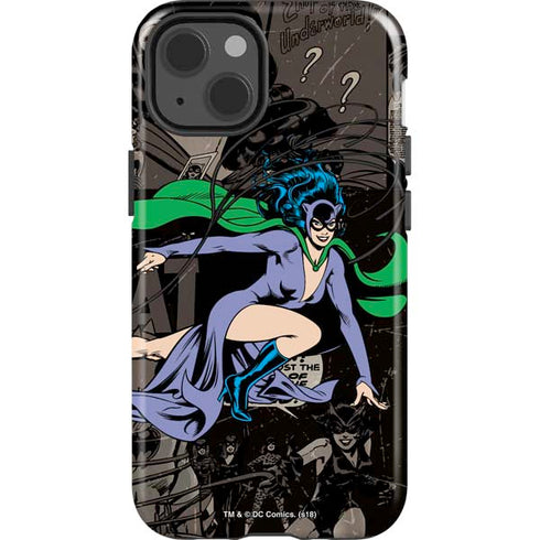 DC Comics Catwoman Vintage Action Pose Pattern iPhone 15 Impact Case