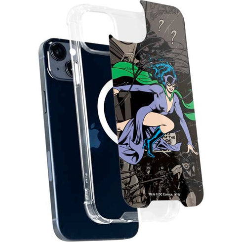 DC Comics Catwoman Vintage Action Pose Pattern iPhone 14 Plus MagSafe Case
