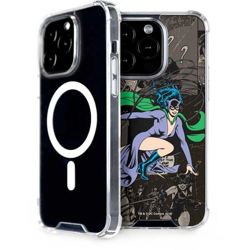 DC Comics Catwoman Vintage Action Pose Pattern iPhone 15 Pro MagSafe Case