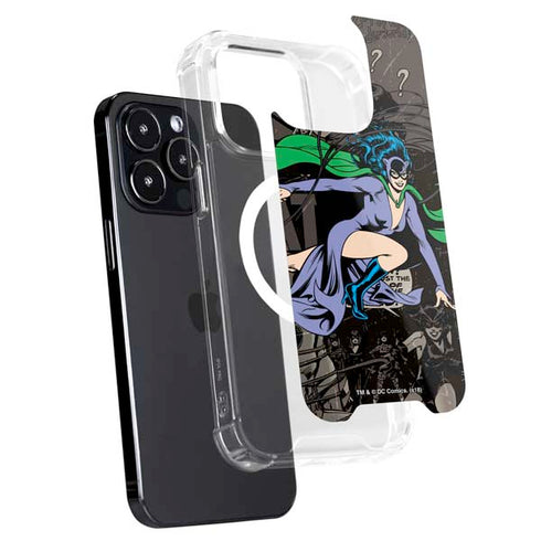 DC Comics Catwoman Vintage Action Pose Pattern iPhone 14 Pro MagSafe Case