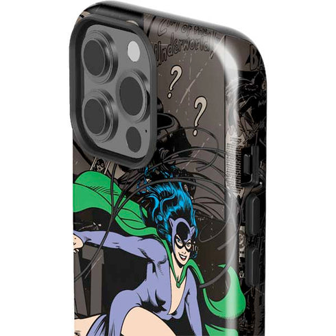DC Comics Catwoman Vintage Action Pose Pattern iPhone 15 Pro Max Impact Case