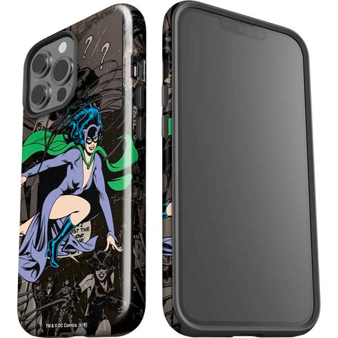 DC Comics Catwoman Vintage Action Pose Pattern iPhone 15 Pro Max Impact Case