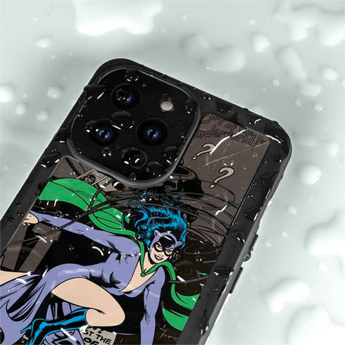 DC Comics Catwoman Vintage Action Pose Pattern iPhone 14 Pro Max Waterproof Case