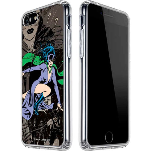 DC Comics Catwoman Vintage Action Pose Pattern iPhone SE (2nd & 3rd Gen) Clear Case