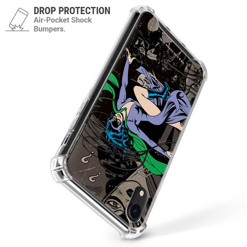 DC Comics Catwoman Vintage Action Pose Pattern iPhone XR Clear Case