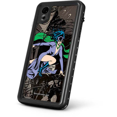 DC Comics Catwoman Vintage Action Pose Pattern iPhone XR Waterproof Case