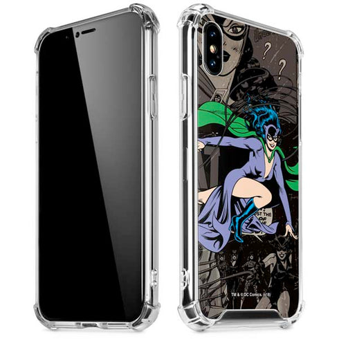 DC Comics Catwoman Vintage Action Pose Pattern iPhone XS Max Clear Case