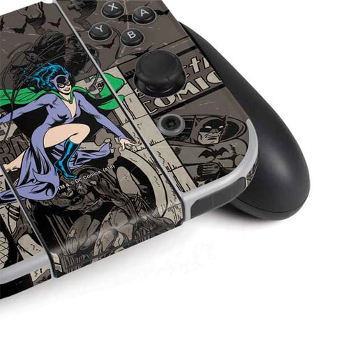 DC Comics Catwoman Vintage Action Pose Pattern Nintendo Switch OLED (2021) Skin