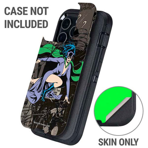 DC Comics Catwoman Vintage Action Pose Pattern Otterbox Defender iPhone Skin