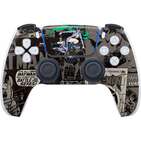 DC Comics Catwoman Vintage Action Pose Pattern PS5 Controller Skin